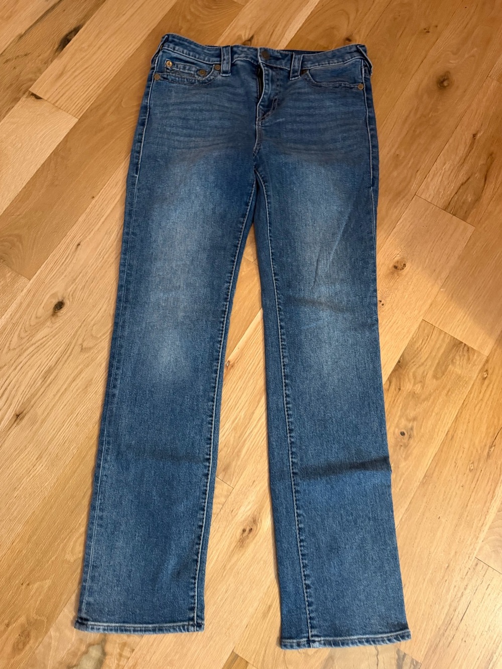 True Religion Billie Mid Rise Straight Jeans